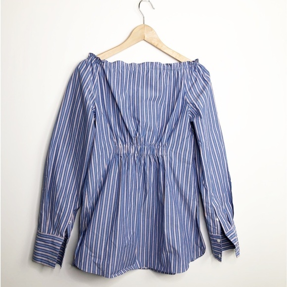 TIBI striped Garcon, off The shoulder blouse - Picture 6 of 11